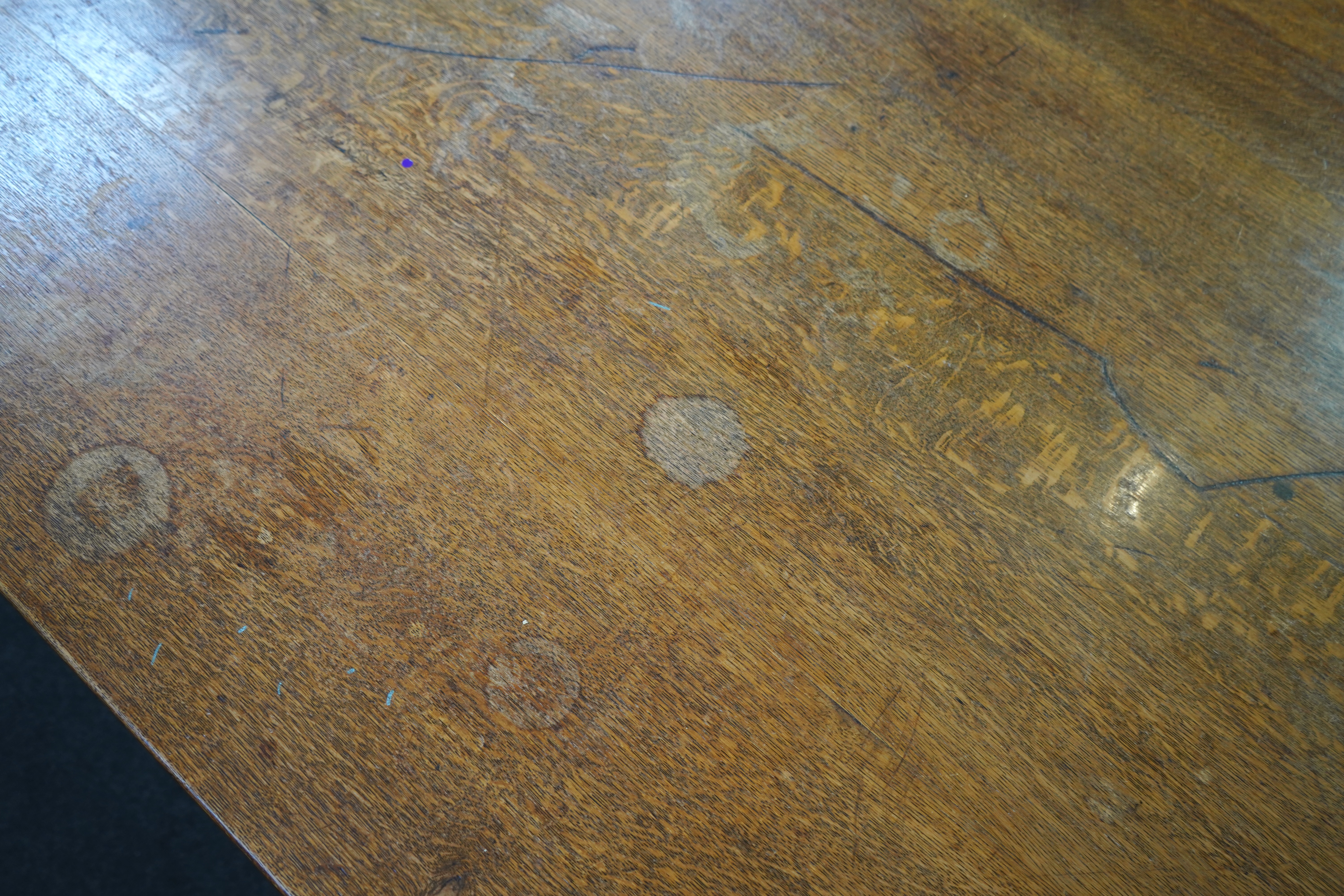 An Arts and Crafts oak refectory dining table